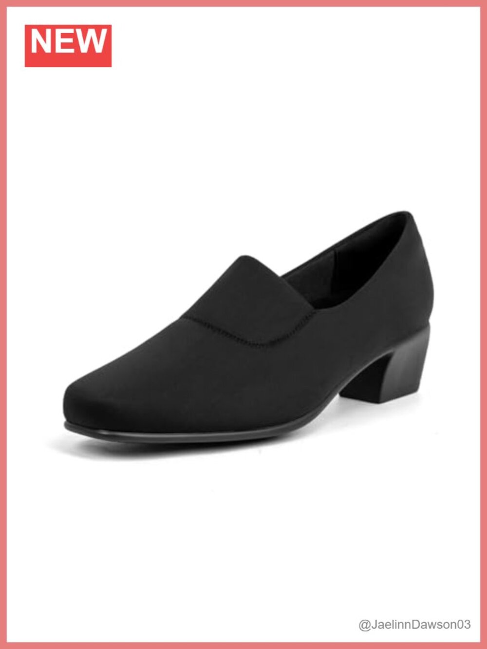 Orthopedic Low Block Heel Square Toe Stretch Comfortable Dress Pumps